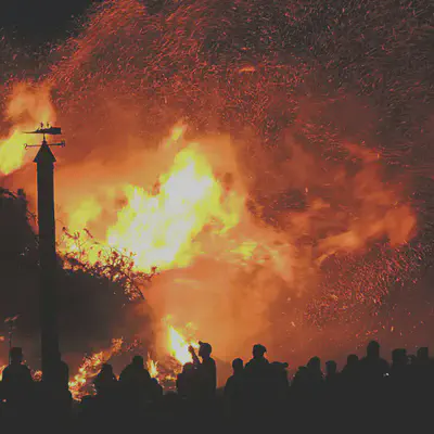 People By Blazing Fire