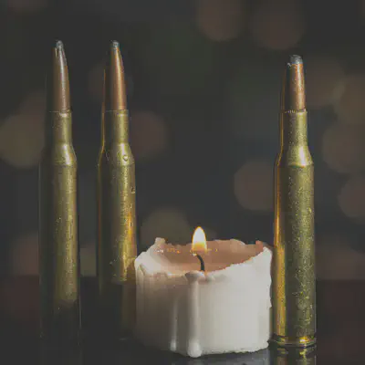 Candlelight and Bullets Symbolic Still Life