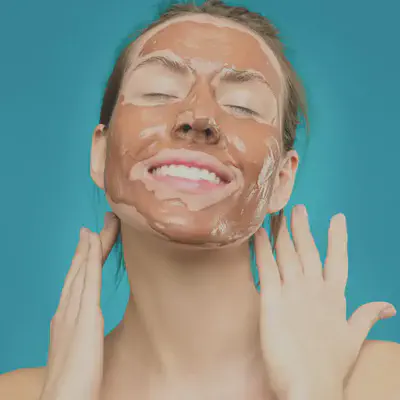 Woman with Clay Mask on Face