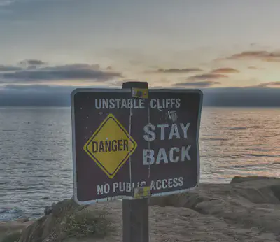 Unstable Cliffs Sign