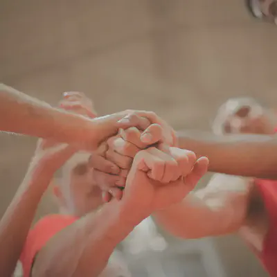 Basketball Team Stacking Hands