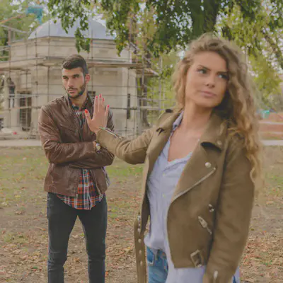 Woman Giving Man the Hand